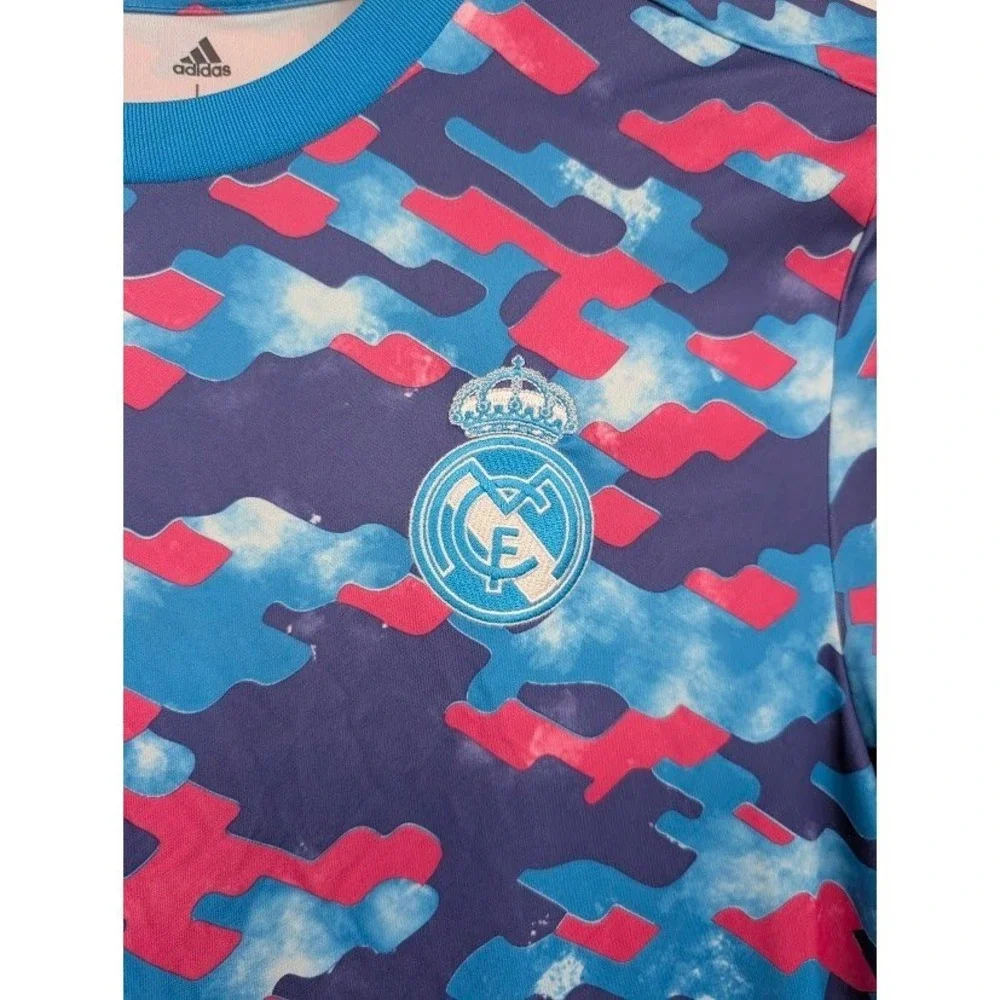 Adidas Real Madrid 21-22 Pre-Match Training Jersey Purple Pink Camo Men's‎ sz L